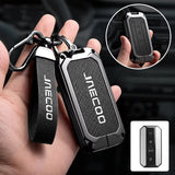 Jaecoo J5 EV Key Fob Cover Case — Zinc Alloy + Leather Shell Keychain
