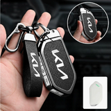 Kia Key Fob Cover Case — Zinc Alloy + Leather Shell Keychain