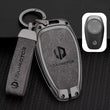 Zinc Alloy + Leather Car Remote Key FOB Cover Case Shell Keychain for Leapmotor C10