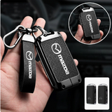 Mazda Key Fob Cover Case — Zinc Alloy + Leather Shell Keychain