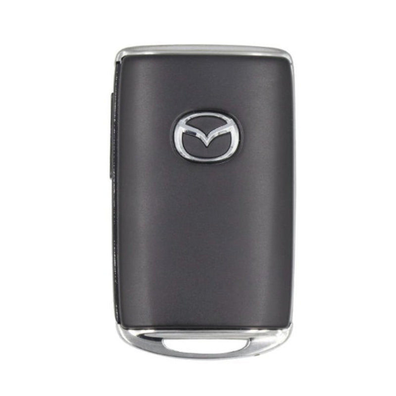 Mazda Key Fob Cover Case — Zinc Alloy + Leather Shell Keychain (Grey)