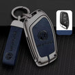 MG Key Fob Cover Case  Zinc Alloy + Leather Shell Keychain (Blue)
