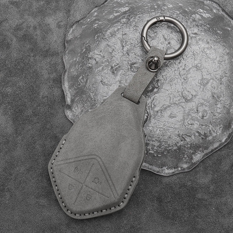 Deepal S07 Suede Leather Car Remote Key FOB Cover Case Shell Keychain