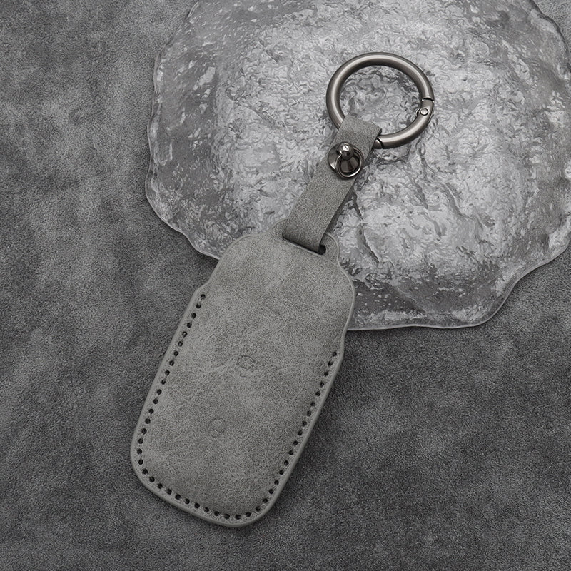 Geely EX5 Suede Leather Car Remote Key FOB Cover Case Shell Keychain