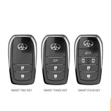 Zinc Alloy + Leather Car Remote Key FOB Cover Case Shell Keychain for Toyota - Brown