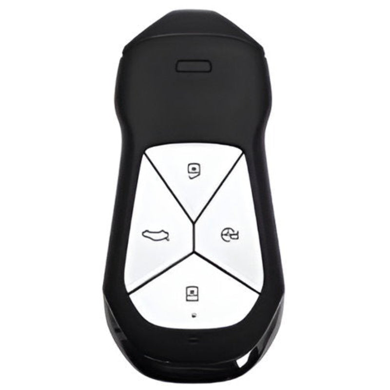 Xpeng G6 Key Fob Cover Case — Zinc Alloy + Leather Shell Keychain (Grey)