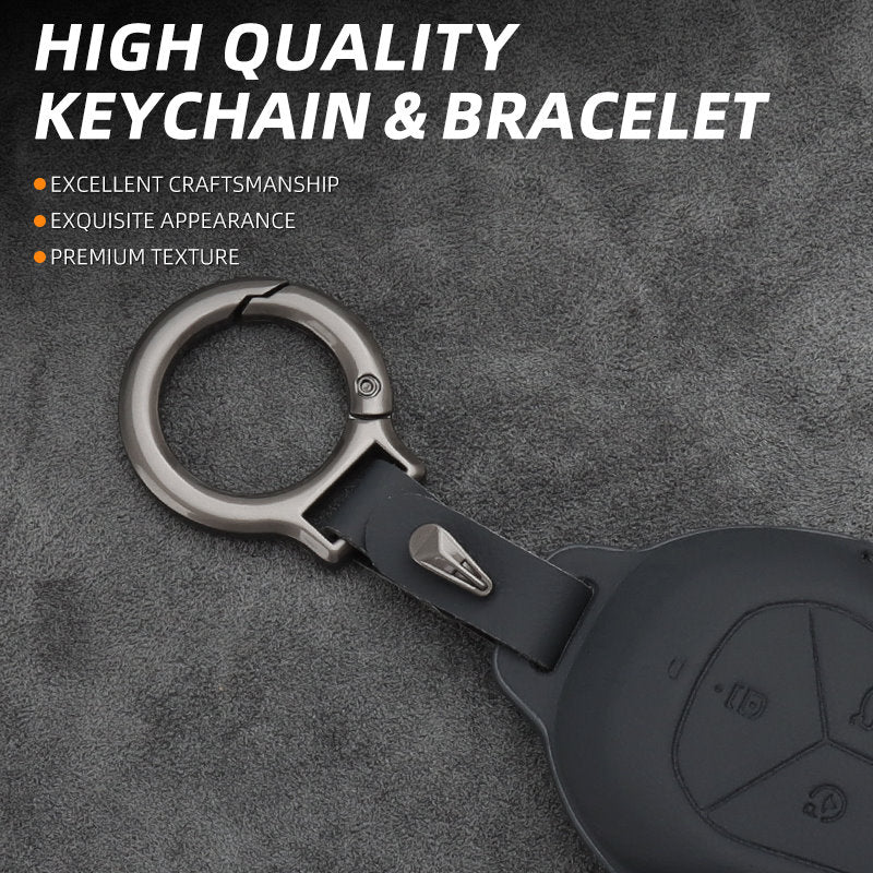 Leather Car Remote Key FOB Cover Case Shell Keychain for Xpeng G6