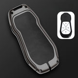 Xpeng G6 Leather + Zinc Alloy Car Remote Key FOB Cover Case Shell Keychain