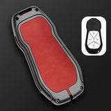 Xpeng G6 Leather + Zinc Alloy Car Remote Key FOB Cover Case Shell Keychain