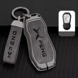 Zinc Alloy + Leather Car Remote Key FOB Cover Case Shell Keychain for Xpeng G6