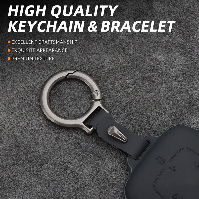 Leather Car Remote Key FOB Cover Case Shell Keychain for Zeekr X