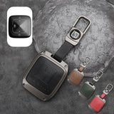 Zeekr X Leather + Zinc Alloy Car Remote Key FOB Cover Case Shell Keychain