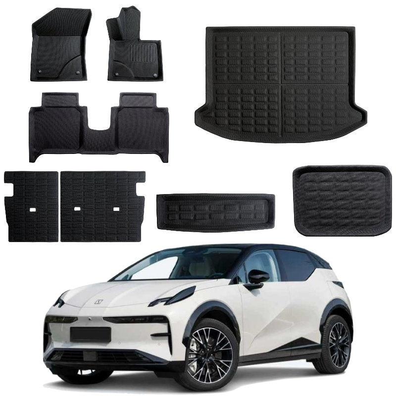 Zeekr X 3D Custom Fit XPE All-Weather Floor Mats Boot Liner Trunk Mats Back Seat Protector